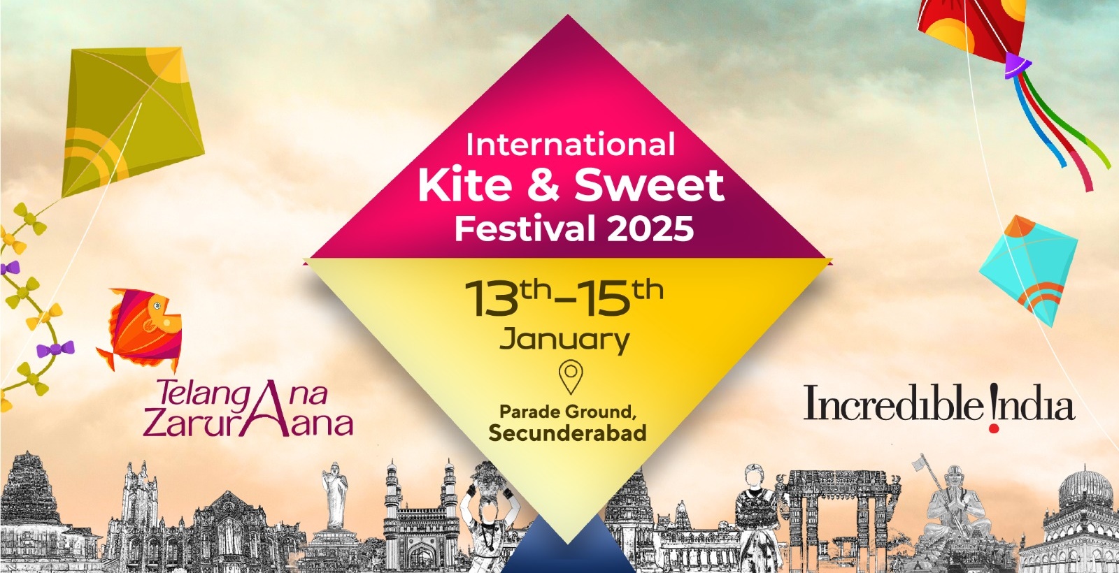 Telangana Govt to host mega drone, air balloon shows with international kite & sweets festival