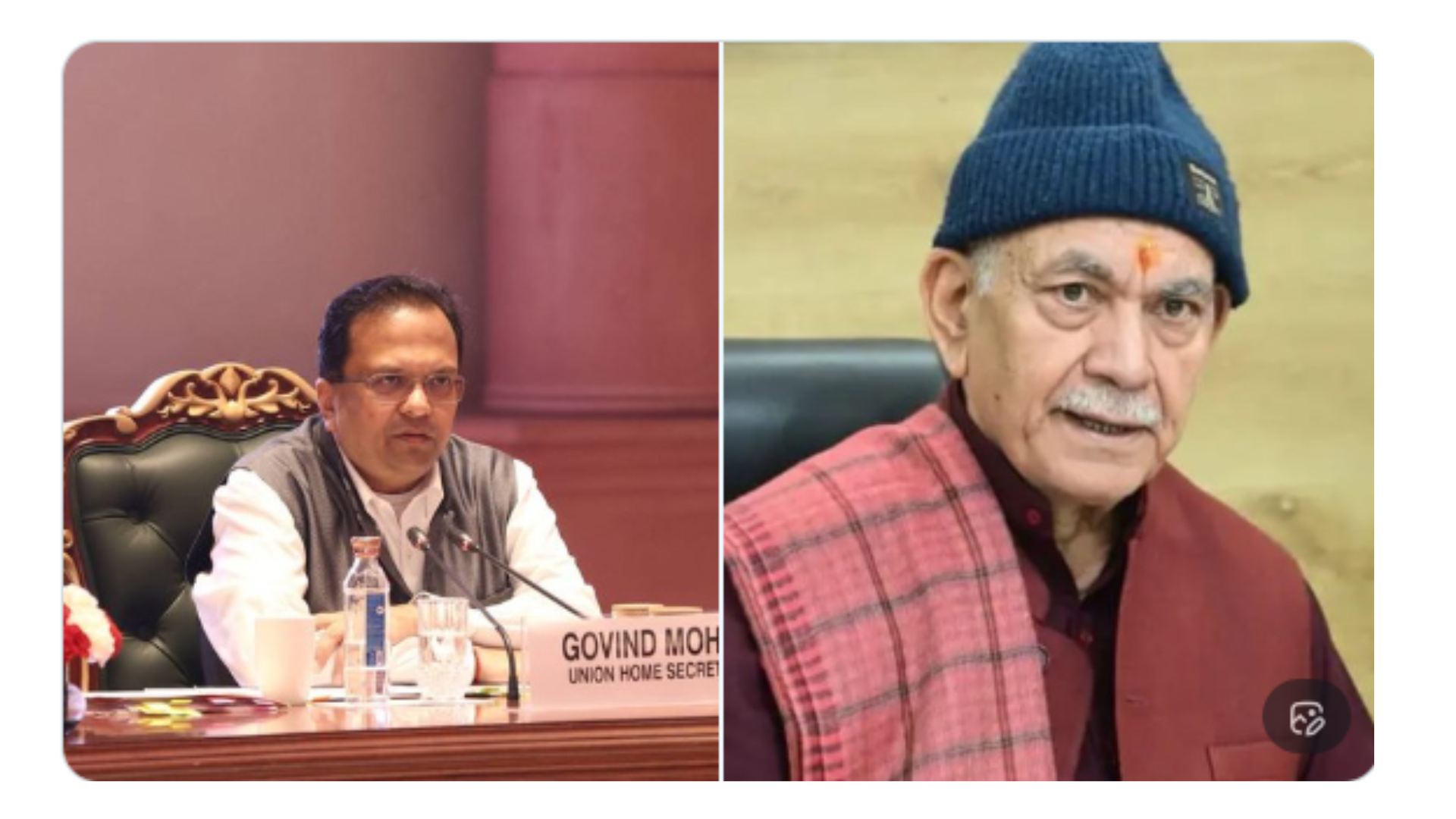 केंद्रीय गृह सचिव गोविंद मोहन ने उपराज्यपाल मनोज सिन्हा से मुलाकात कर जम्‍मू-कश्‍मीर में सुरक्षा व्यवस्था पर चर्चा की