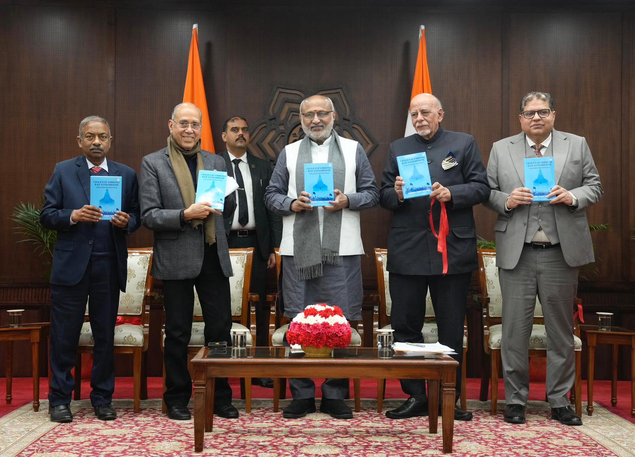 VP Radhakrishnan launches book Chalice of Ambrosia: Ram Janmabhoomi-Challenge & Response in New Delhi
