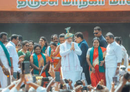 Home Minister Amit Shah celebrates Pongal with party workers in Tamil Nadu