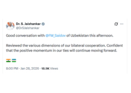 EAM Jaishankar and Uzbekistan Foreign Minister Bakhtiyor Saidov review dimensions of bilateral cooperation