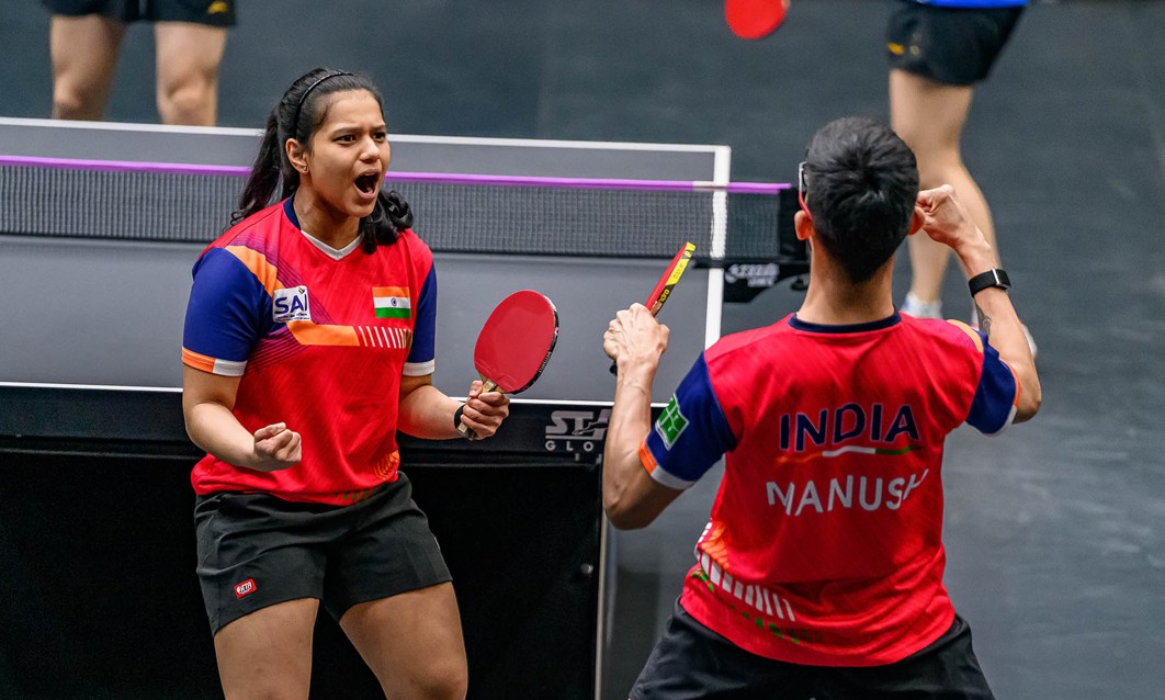 मानुष शाह और दीया चिताले ने डब्‍ल्‍यूटीटी कंटेंडर मस्कत 2026 का मिक्‍स्‍ड डबल्‍स खिताब जीता