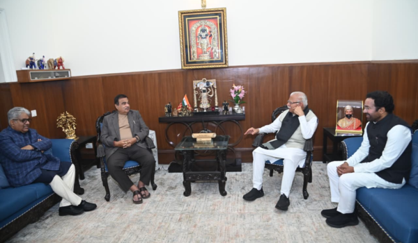 Union ministers Bhupender Yadav, Nitin Gadkari, Manohar Lal & G Kishan Reddy attend inter-ministerial meeting