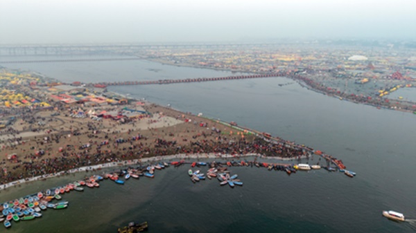 Devotees take holy dip in the rivers on Mauni Amavasya in Prayagraj