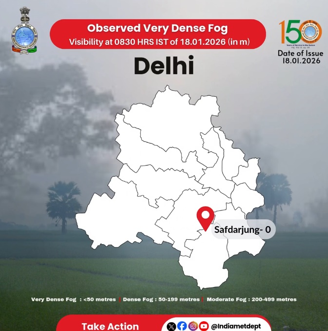 IMD forecasts very dense fog conditions in north India till tomorrow