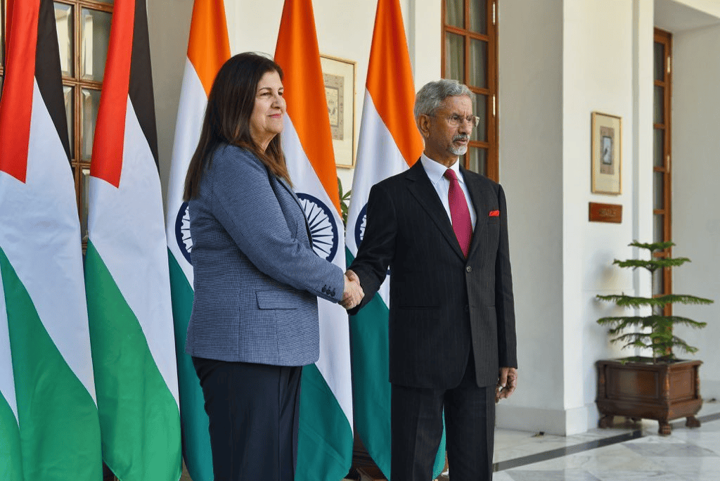 विदेश मंत्री डॉक्‍टर जयंशकर ने फलस्‍तीनी समकक्ष से की मुलाकात