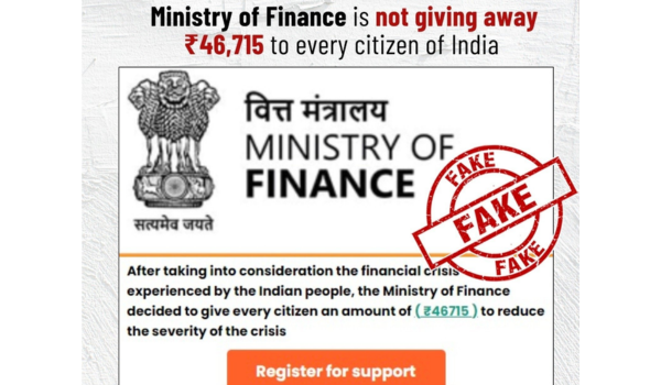 Government debunks social media message claiming that Finance Ministry is providing monetary rewards