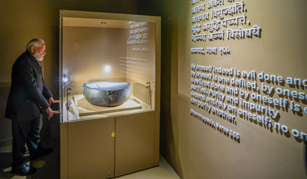 PM Modi inaugurates Grand International Exposition of Sacred Piprahwa Relics related to Lord Buddha