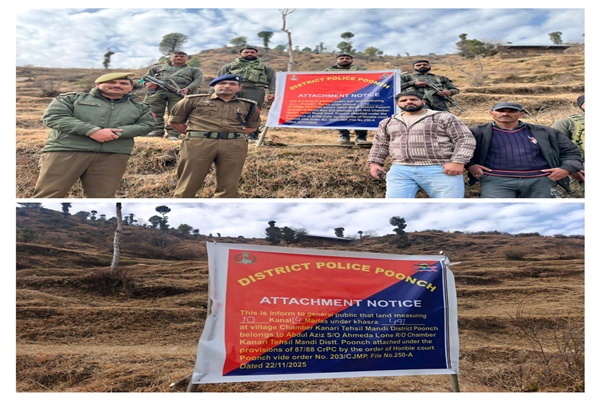 J&K Police Attach Property of Pakistan-Based Terror Handler in Poonch