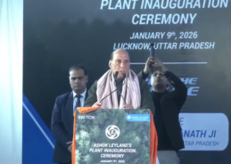 Defence Minister Rajnath Singh inaugurates Ashok Leyland EV factory in Lucknow