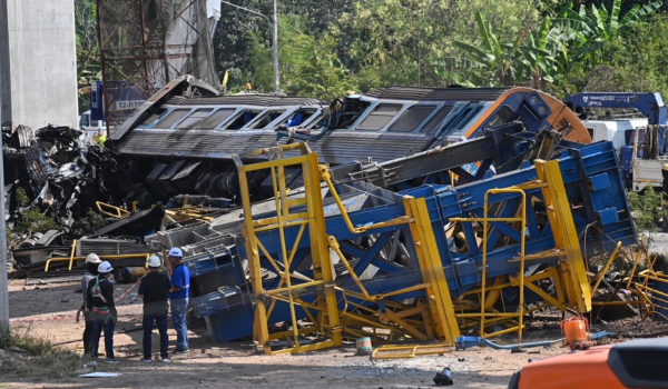 32 dead and 65 injured as crane collapses onto moving train in Thailand