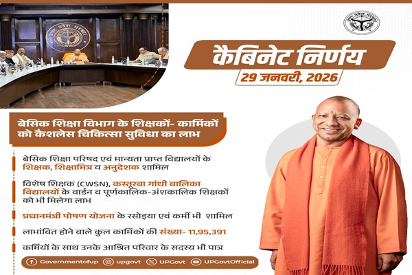 UP Govt Approves Cashless Medical Treatment for Teachers, Staff