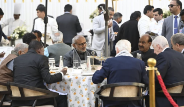 Vice President C. P. Radhakrishnan hosts lunch for Commonwealth Speakers at CSPOC