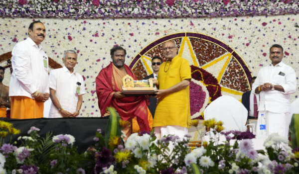 Vice President C P Radhakrishnan visits Golden Temple at Vellore on Shakthi Amma’s 50th birthday