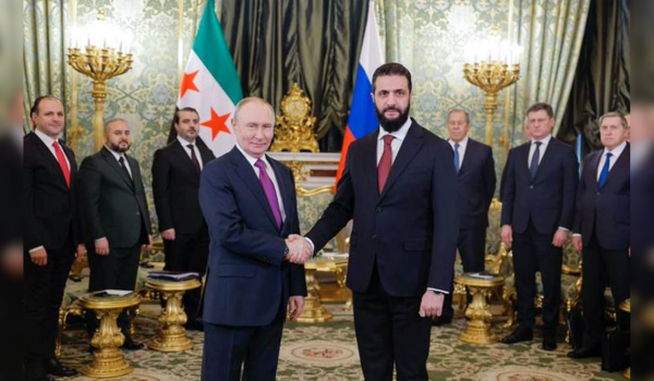 Syria’s interim President holds talks with Russian President in Moscow