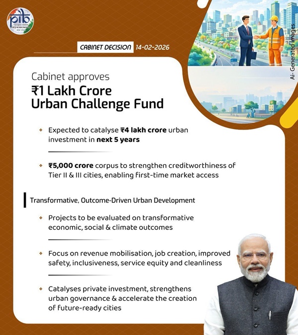 PM Modi says Union Cabinet’s approval to UCF will deliver high-quality urban infrastructure & make cities key drivers of the country’s economic growth