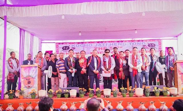 Meghalaya CM Conrad K. Sangma attends closing ceremony of 56th Annual Koch Conference as chief guest at Belbari