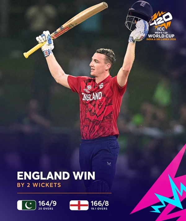 England beat Pakistan by two wickets to enter T20 World Cup semifinals