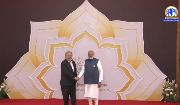 PM Modi welcomes Global leaders at Bharat Mandapam