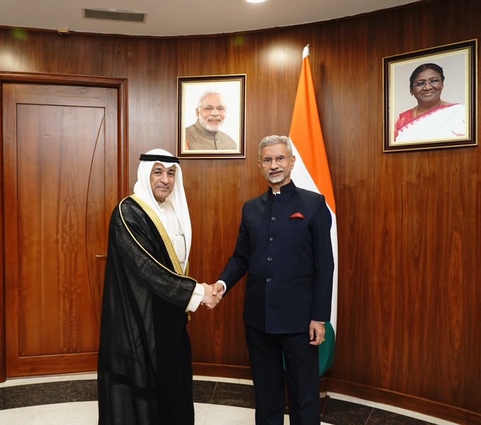 EAM Dr S Jaishankar meets GCC Secretary General Jasem Mohamed AlBudaiwi