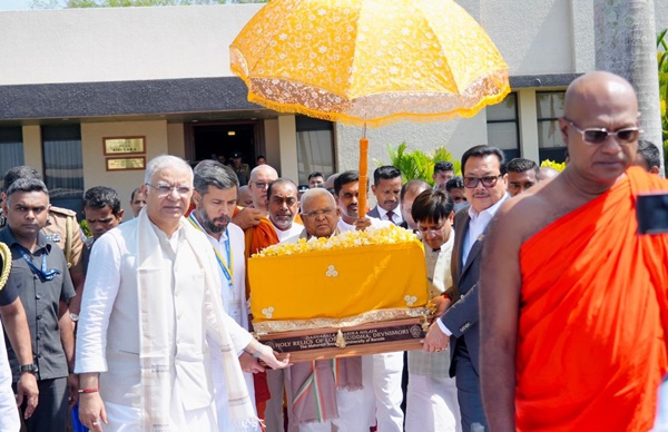 Sacred Devnimori Relics of Lord Buddha depart for India after week-long public exposition in Sri Lanka