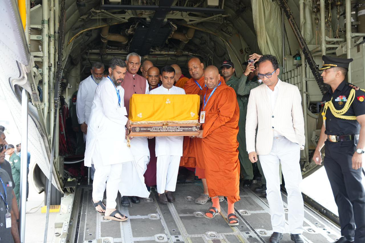 Sacred Devnimori Relics of Lord Buddha arrive in Sri Lanka for week-long exposition