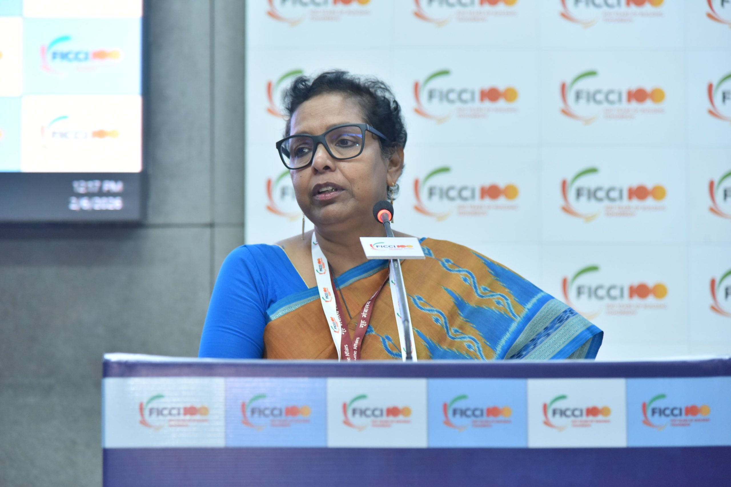 राष्ट्रीय आपदा प्रबंधन प्राधिकरण की सदस्य रीता मिसल ने नई दिल्ली में आयोजित फिक्‍की के न्यू एज रिस्क 2026 सम्मेलन को संबोधित किया