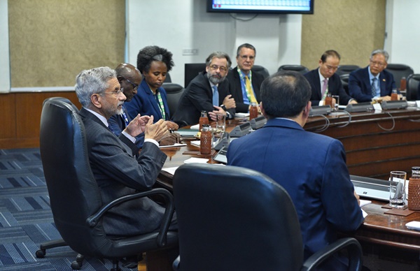 EAM Jaishankar interacts with his BRICS counterparts in New Delhi