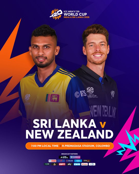 आईसीसी टी20 क्रिकेट विश्वकप में आज ग्रुप-2 के सुपर आठ मुकाबले में न्यूज़ीलैंड और श्रीलंका आमने सामने होंगे