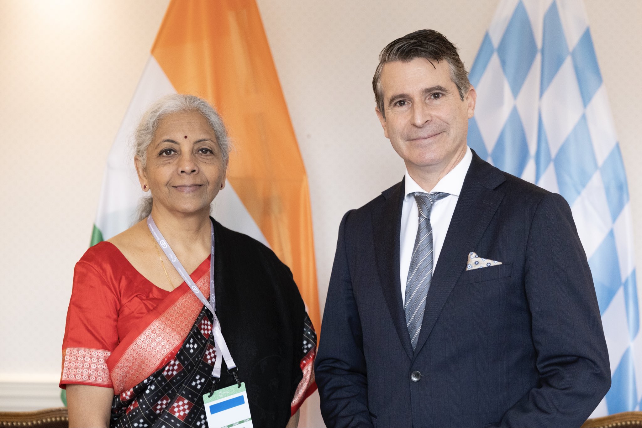 वित्त मंत्री निर्मला सीतारामन ने जर्मनी में यूरोपीय और अंतरराष्‍ट्रीय मामलों के मंत्री एरिक बेइसवेंगर से मुलाकात की