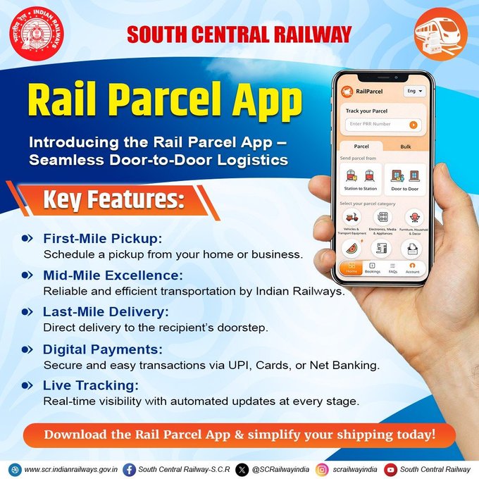एससीआर ने सिकंदराबाद रेल निलयम में रेल पार्सल ऐप का किया शुभारंभ
