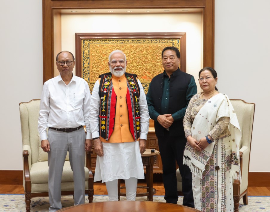 Manipur CM Yumnam Khemchand meets PM Modi at PM’s Office in Seva Teerth 