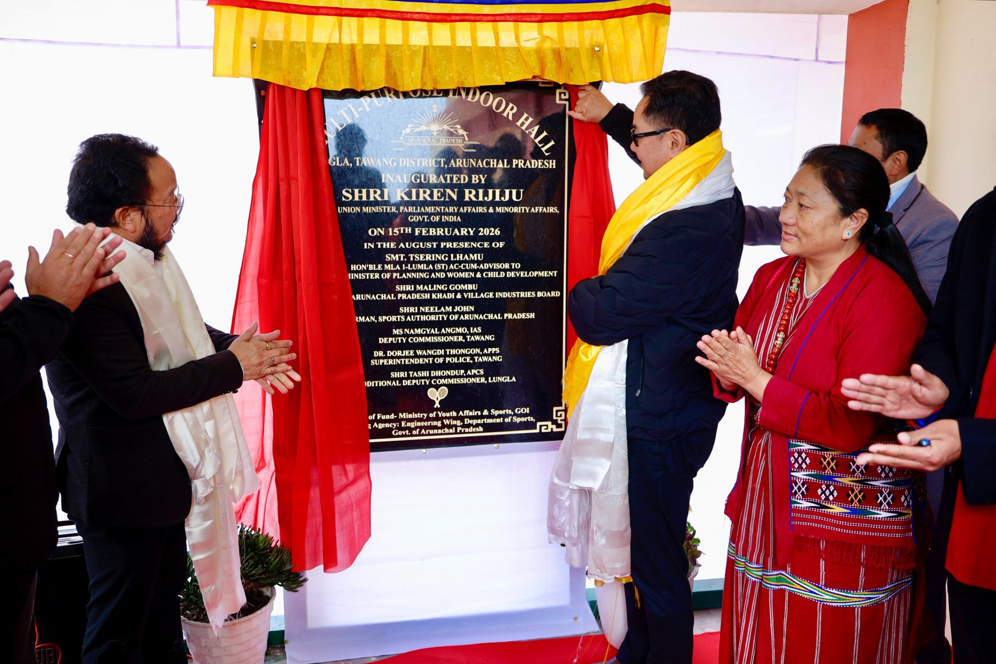 Union Minister Kiren Rijiju inaugurates newly constructed multipurpose indoor hall-cum-volleyball stadium in Arunachal Pradesh