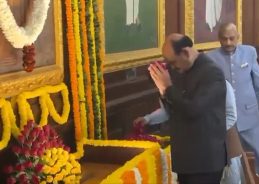 Lok Sabha Speaker Om Birla pays floral tributes to Sarojini Naidu on her birth anniversary