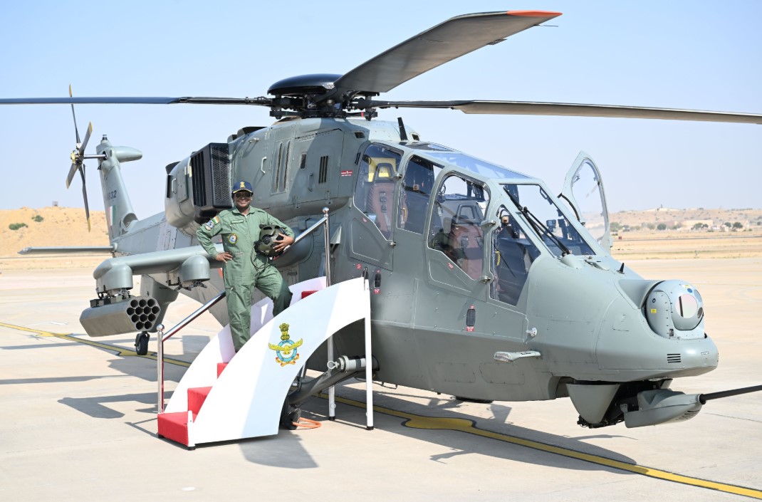 President Murmu undertakes sortie in indigenous Light Combat Helicopter PRACHAND at Air Force Station Jaisalmer