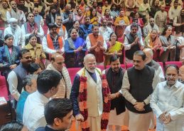 NDA MPs felicitate Prime Minister Narendra Modi for landmark India-US trade deal