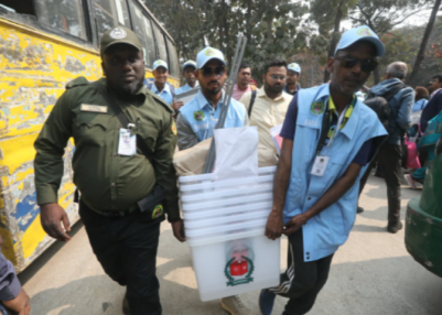 Bangladesh Election Commission distributes election materials ahead of polls and referendum