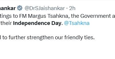 External Affairs Minister S Jaishankar Sends Independence Day Wishes