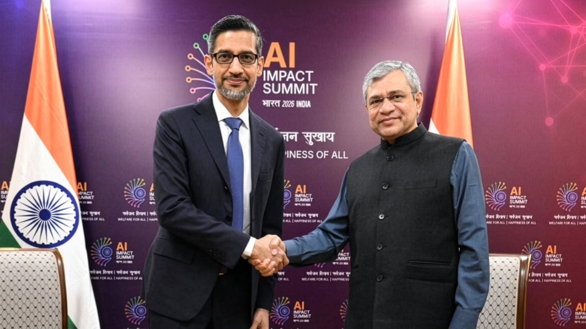 केंद्रीय मंत्री अश्विनी वैष्‍णव ने गूगल और अल्फाबेट के मुख्‍य कार्यकारी अधिकारी सुंदर पिचाई से मुलाकात की