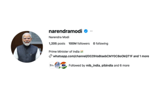 Prime Minister Narendra Modi crosses historic milestone of 100 M followers on Instagram