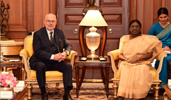 एस्टोनिया के राष्ट्रपति ने नई दिल्ली में राष्ट्रपति द्रौपदी मुर्मू से मुलाकात की