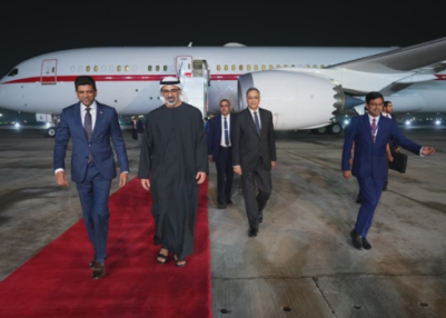 Crown Prince of Abu Dhabi Sheikh Khaled bin Mohamed bin Zayed Al Nahyan arrives in India to attend AI Impact Summit 