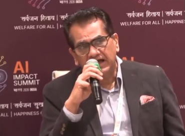 नीति आयोग के पूर्व मुख्य कार्यकारी अधिकारी अमिताभ कांत ने दूसरे इंडिया एआई इम्पैक्ट समिट-2026 को संबोधित किया