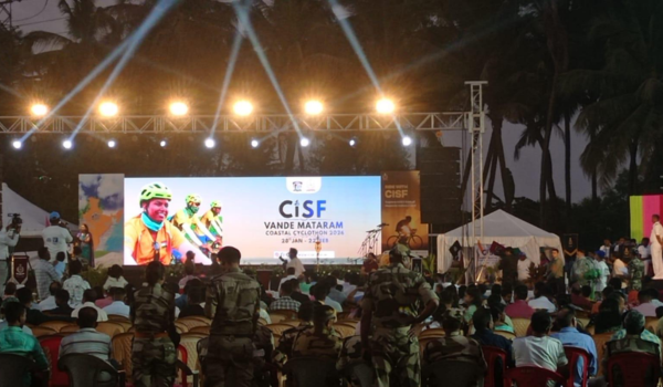 CISF Vande Mataram Coastal Cyclothon-2026 reaches Chicalim in Goa