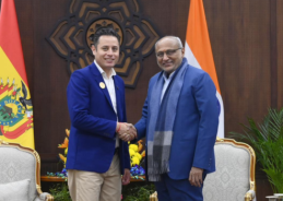 Bolivian VP Edmand Lara Montaño calls on VP Radhakrishnan in New Delhi 