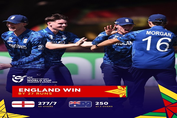 England Enter ICC U-19 World Cup Final After 27-Run Win Over Australia