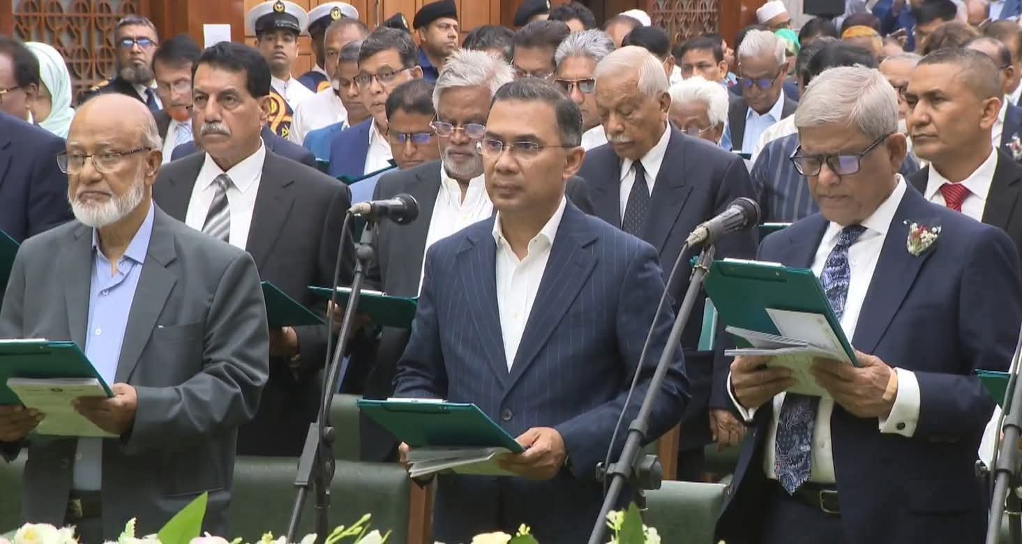 बांग्लादेश में बीएनपी प्रमुख तारिक रहमान ने प्रधानमंत्री पद की ली शपथ