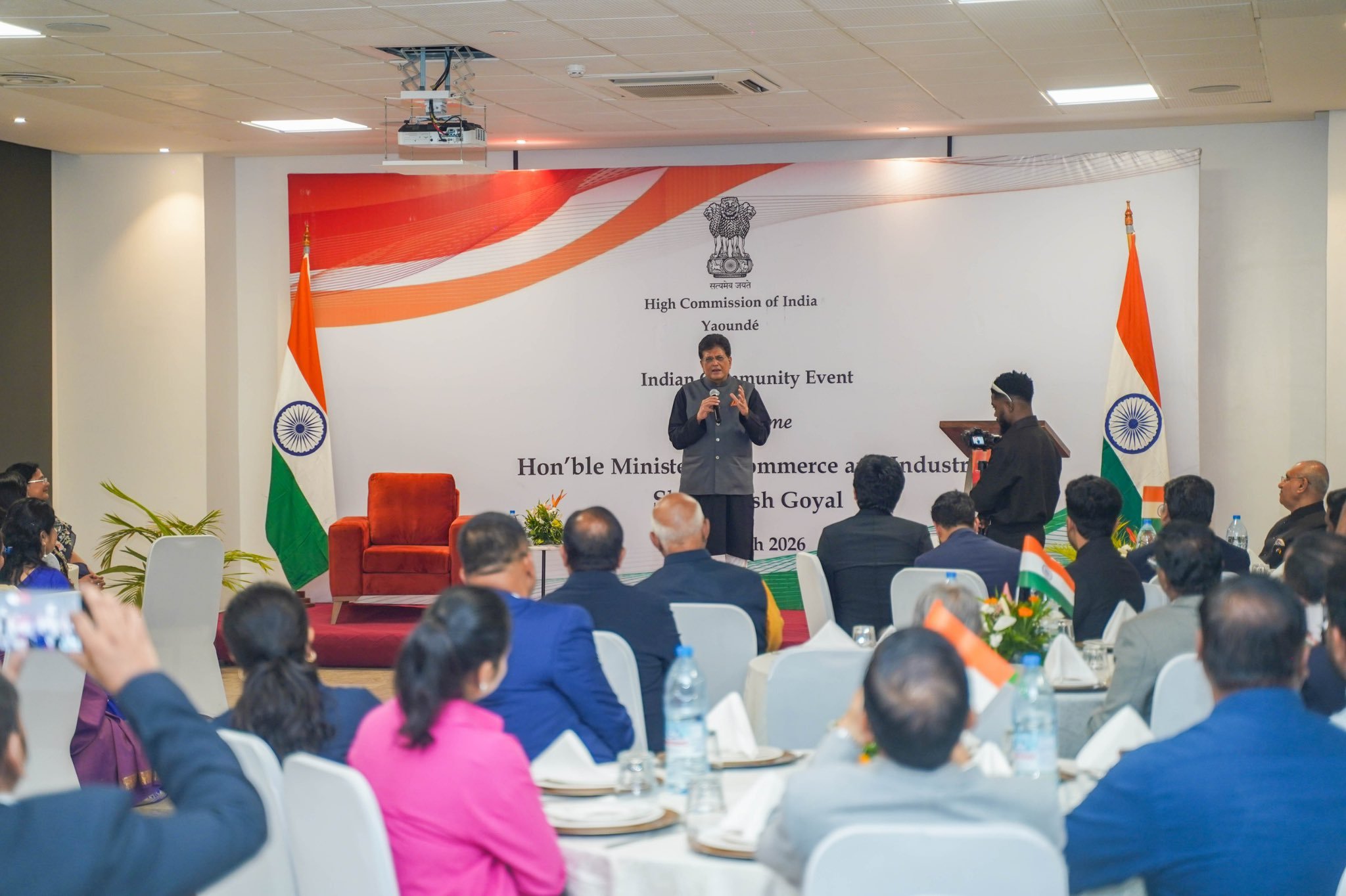 Commerce Minister Piyush Goyal addresses Indian community in Cameroon at WTO conference