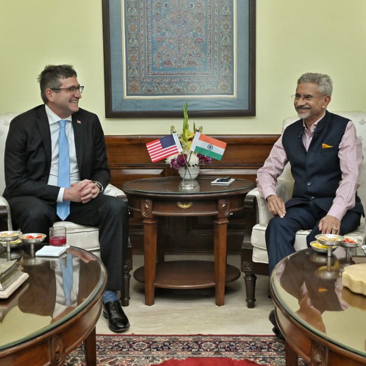 EAM S Jaishankar meets Governor of Delaware, US, Matt Meyer & his wife, Lauren Meyer