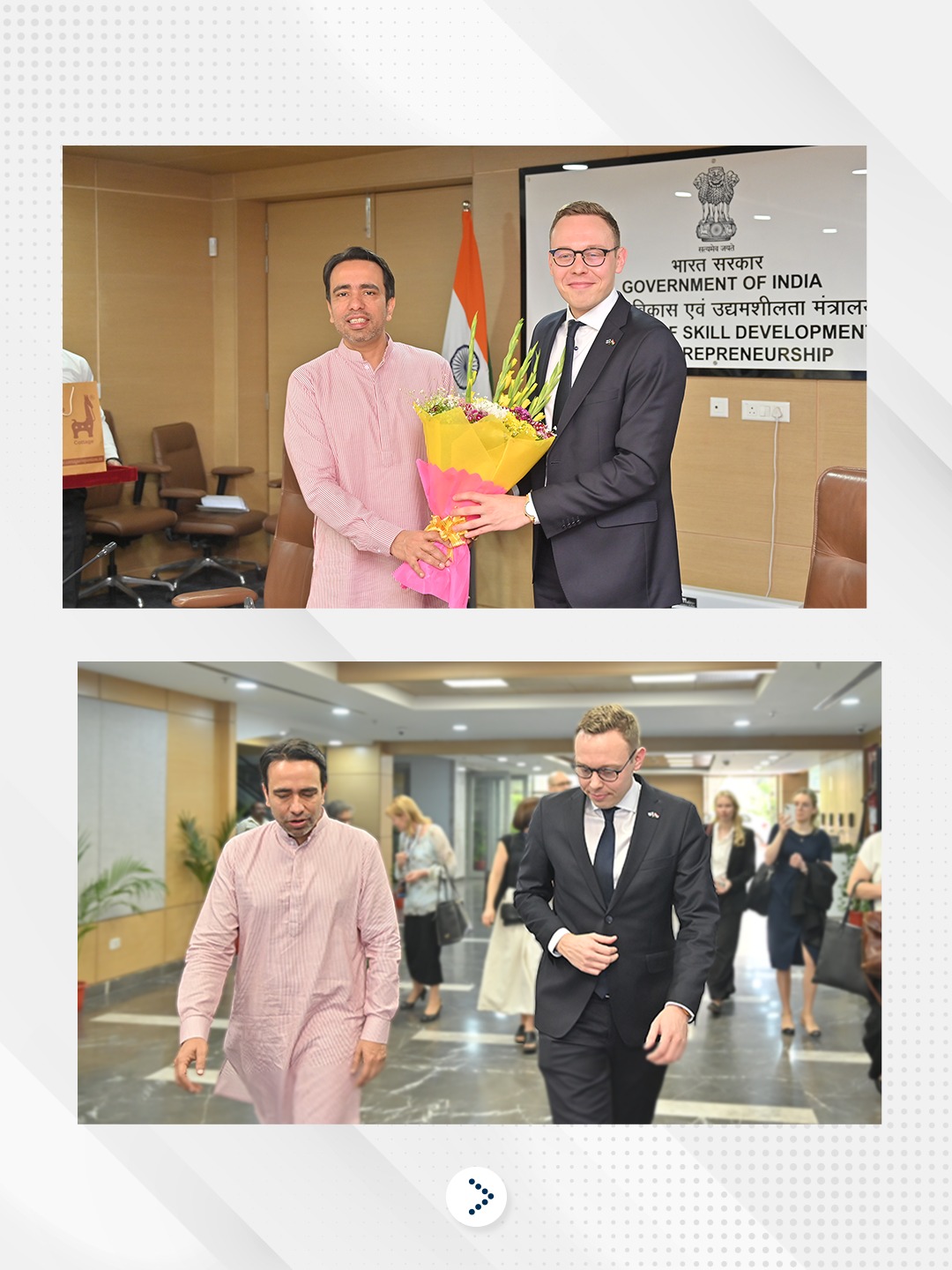 कौशल विकास और उद्यमिता राज्य मंत्री जयंत चौधरी ने फिनलैंड के रोजगार मंत्री मटियास मार्टिनेन के साथ द्विपक्षीय बैठक की